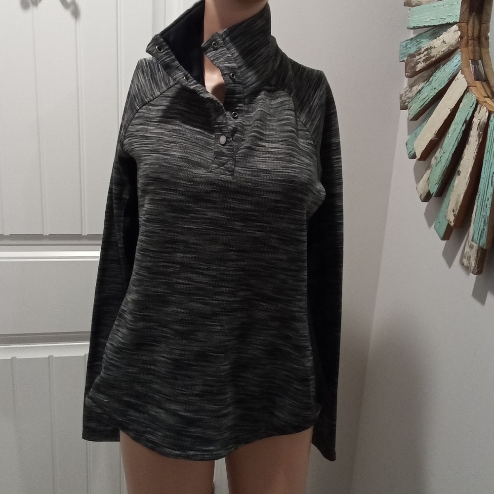 Columbia Optic Got It II 1/2 Zippered Pullover Space Dye Gray Black Tech Size M